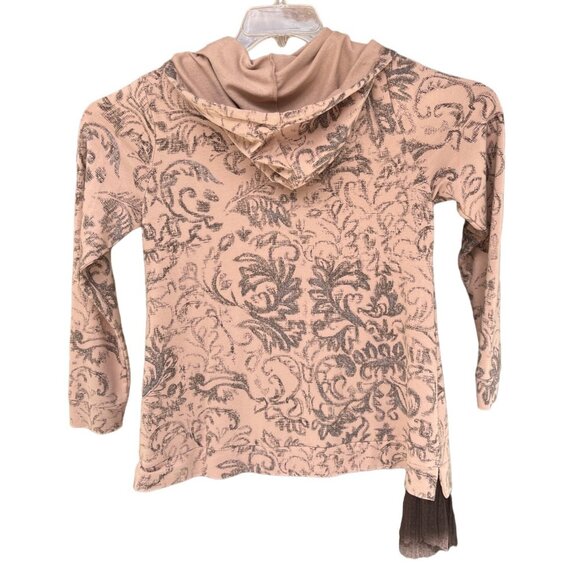 LOGO Large Lounge Print Zip Hoodie Jacket Chiffon Trim 4d - Picture 2 of 10